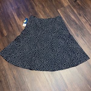 Jones New York black/white polkadot fit and flare skirt 10